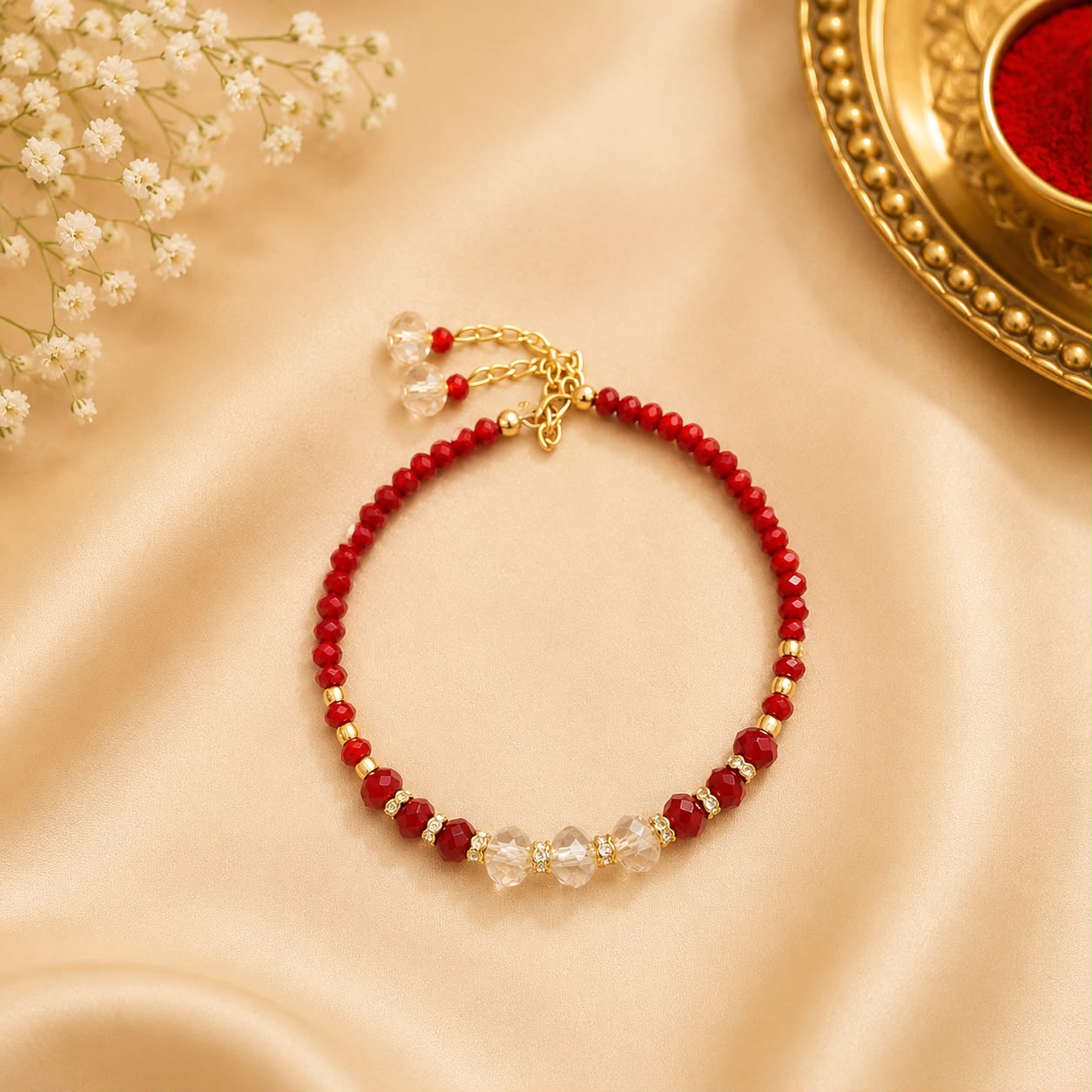 Ruby Red Crystal Bracelet for Bhabhi