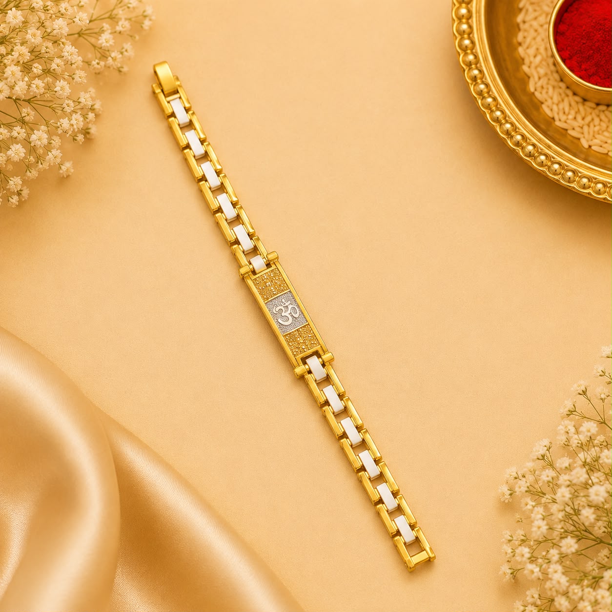 Premium Om Gold-Tone Bracelet for Brother