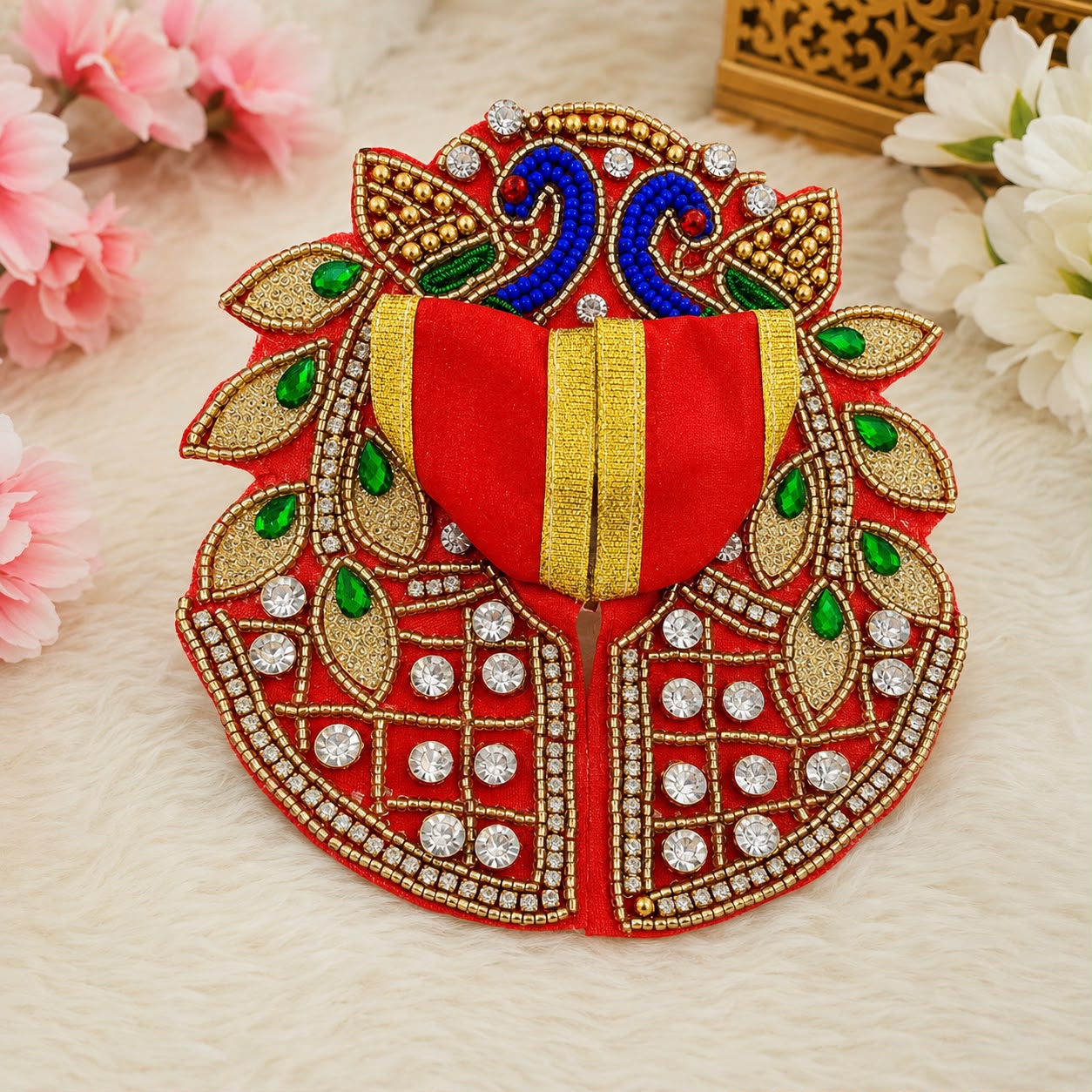 Product Name: Designer Yellow Embroidered Poshak with Pearl & Bead Work