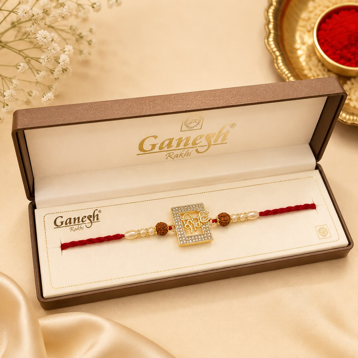 Premium Shree Designer Rakhi in Luxury Gift Box