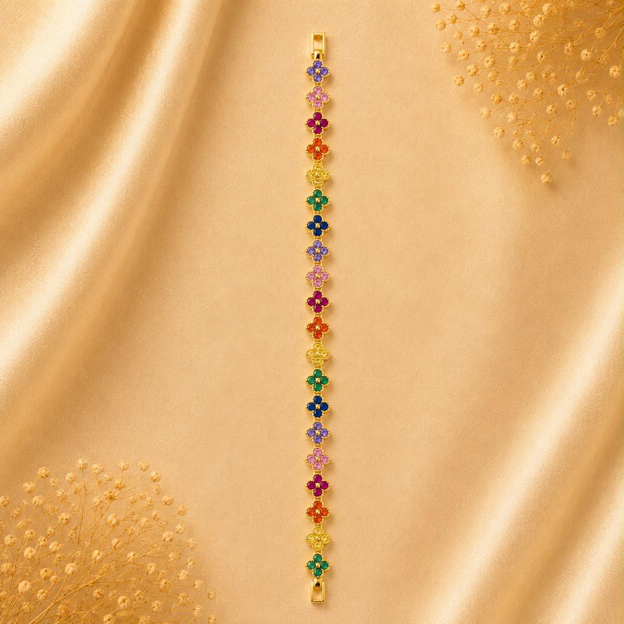 Product Name: Multicolor Floral Crystal Bracelet