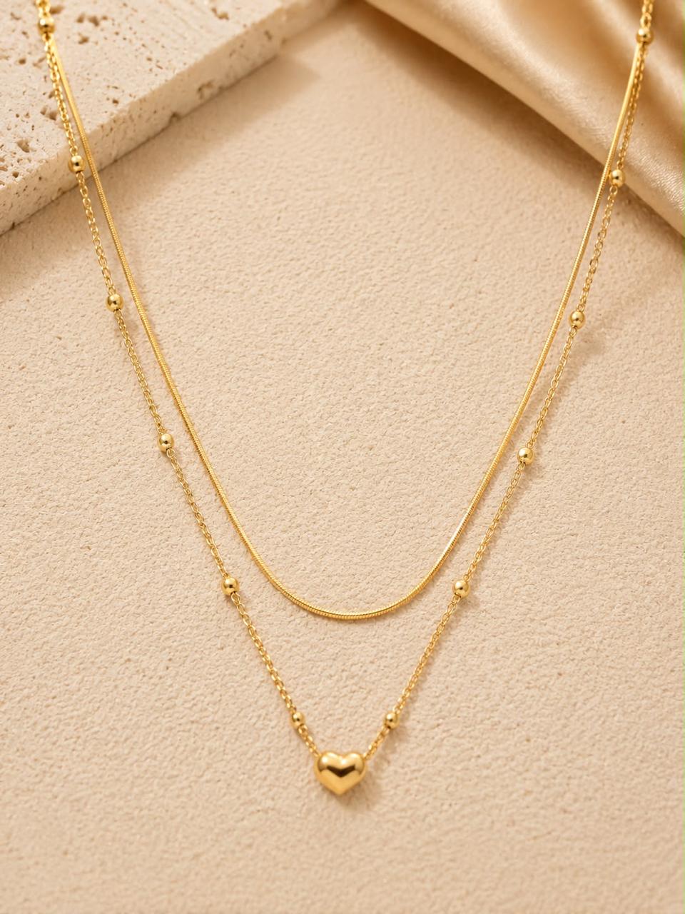 Product Details – Double Layer Heart Bead Necklace