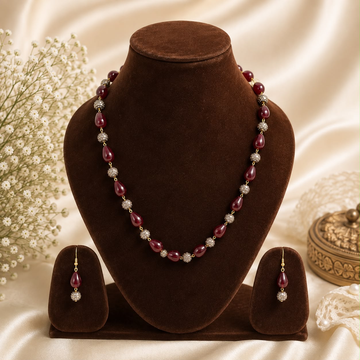 pearl necklace set, layered pearl necklace, artificial pearl jewellery